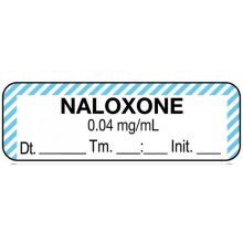 Anesthesia Label, Naloxone 0.04 mg/mL Date Time Initial, 1-1/2" x 1/2"