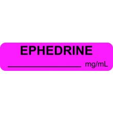 Anesthesia Label, Ephedrine mg/mL, 1-1/4" x 5/16"