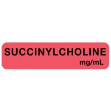 Anesthesia Label, Succinylcholine mg/mL, 1-1/4" x 5/16"