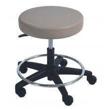 Pneumatic Padded Stool with 5-Leg Plastic Base and Foot Ring, No Back, 335 lb. Weight Capacity