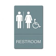 ADA Sign, Restroom / Wheelchair Accessible Tactile Symbol, Molded Plastic, 6" x 9"