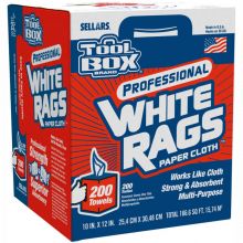 Toolbox Z400 White Rags, 200 Sheets/Box, 6 Boxes/Case 58202