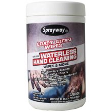 Sprayway Crazy Clean Wipes, Waterless Hand Cleaning, 70 Wipes/Can - SW983 - Pkg Qty 6