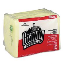 Brawny Industrial 1/4 Fold Dusting Cloths 17" x 24", Yellow 50 Wipes Pack 4/Case - GEP29616